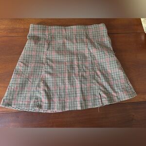 Brandy Melville Red and White A-Line Mini Skirt